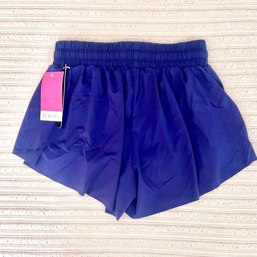 Navy Blue Athletic Suzette Butterfly/Fly Away Shorts. Size L.